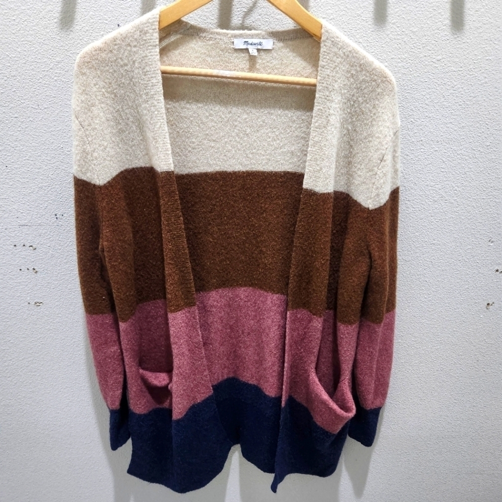 Madewell Cardigan Womens Sz S Colorblock Oversized Alpaca Wool Blend - Picture 3 of 8